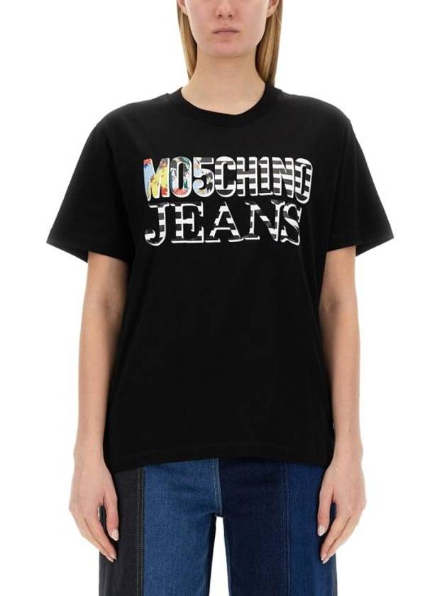 short sleeve t-shirt 07033762 2555 BLACK - MOSCHINO - BALAAN 1