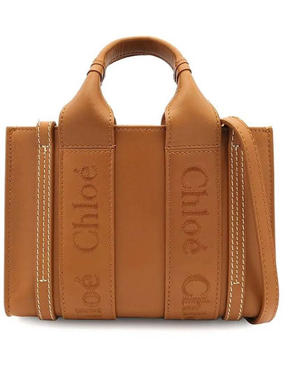 Woody Logo Calf Leather Mini Tote Bag Brown - CHLOE - BALAAN 2