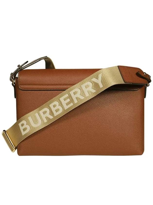 Leather and Vintage Check Note Crossbody Bag Tan - BURBERRY - BALAAN 4