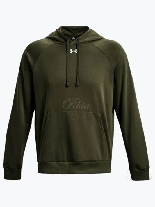 UA Rival Fleece Hoodie Green - UNDER ARMOUR - BALAAN 2