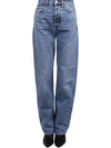 Women's Twisted Seam Denim Straight Jeans One Blue - TOTEME - BALAAN.