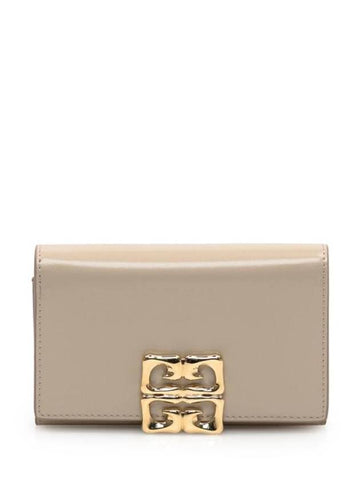 4G Liquid Box Leather Half Wallet Beige - GIVENCHY - BALAAN 1