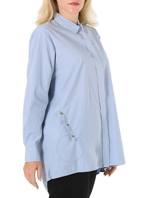 Kenzo Ladies Glacier Long Knotted Cotton Poplin Shirt, Brand Size 40 (US Size 6) - KENZO - BALAAN 2