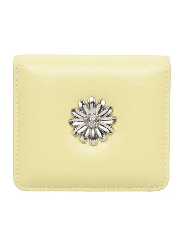 Daisy Photo Slot Half Wallet Banknote Card Pale Lemon - LE MASQUE - BALAAN 1