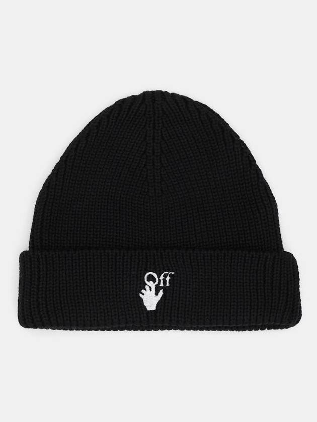 Logo embroidered wool beanie OMLC016F 21KNI001 - OFF WHITE - BALAAN 2