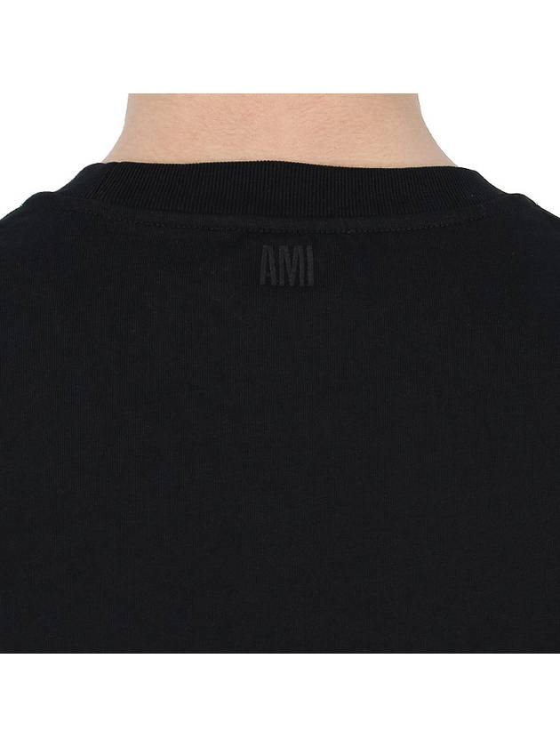 Small Heart Logo Boxy Fit Short Sleeve T-Shirt Black - AMI - BALAAN 8