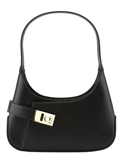 Smooth Caprether Medium Shoulder Bag Black - SALVATORE FERRAGAMO - BALAAN 2