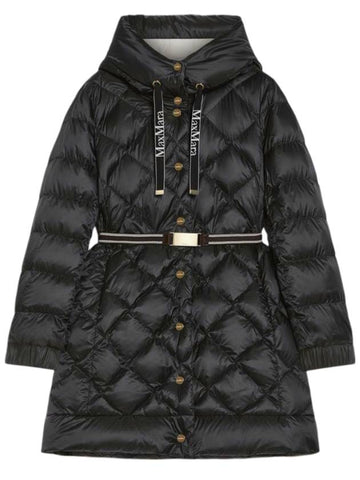 Trecap Water Repellent Canvas Hooded Parka Padding Black - MAX MARA - BALAAN 1