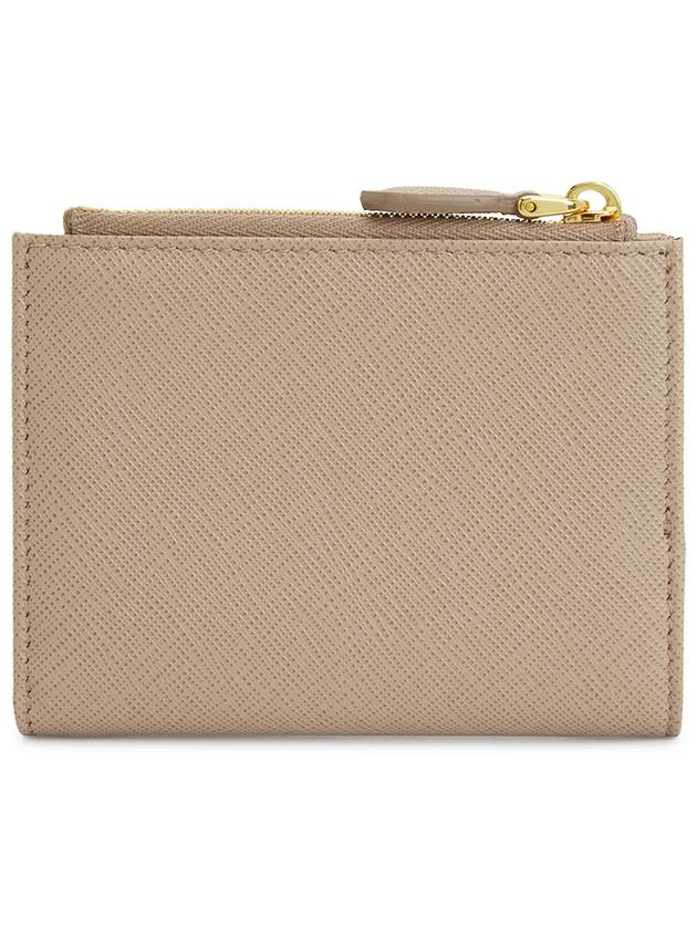 Small Saffiano Half Wallet Beige - PRADA - BALAAN 3