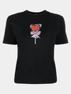 Women's Heart Logo Printing Round Black Short Sleeve 3241MDM180227298 99 - MSGM - BALAAN 4