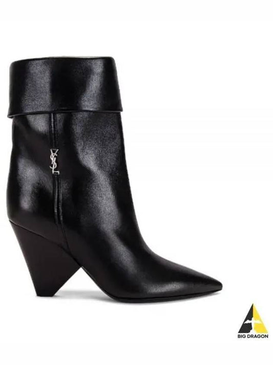 Nikki Ankle Middle Boots Black - SAINT LAURENT - BALAAN 2