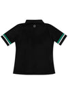 WOMEN REGULAR-FIT OPEN COLLAR RIBBED POLO SHIRT BLACK - MEASPHERA - BALAAN 2