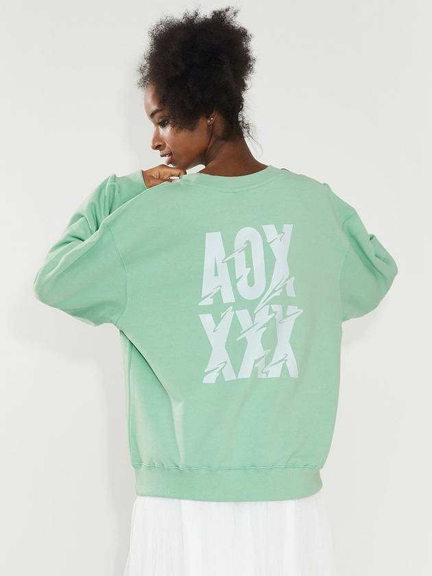 SONIC DASH sweatshirt Oversize fit Mint - AOX - BALAAN 4