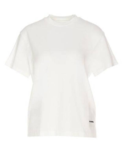 Logo Label Cotton 3 Pack Short Sleeve T-Shirt White - JIL SANDER - BALAAN 2