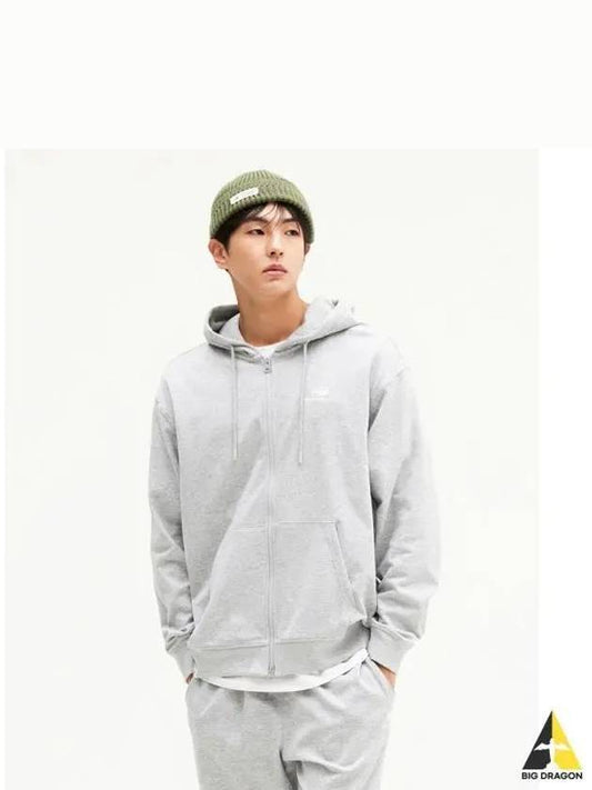 NBMDE21013 UNI Essential Single Mesh Hooded Zip Up SEMI OVER FIT MGRAY - NEW BALANCE - BALAAN 1