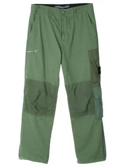 Mix Fabric Hype TC Utility Straight Pants Green - STONE ISLAND - BALAAN 2