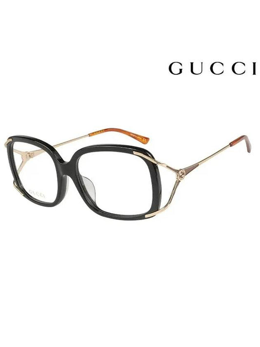 Eyewear Interlocking G Temple Square Glasses Gold - GUCCI - BALAAN.