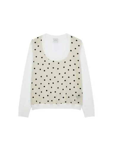 Women s Dot Front Wool Knit Ivory - PAUL SMITH - BALAAN 1