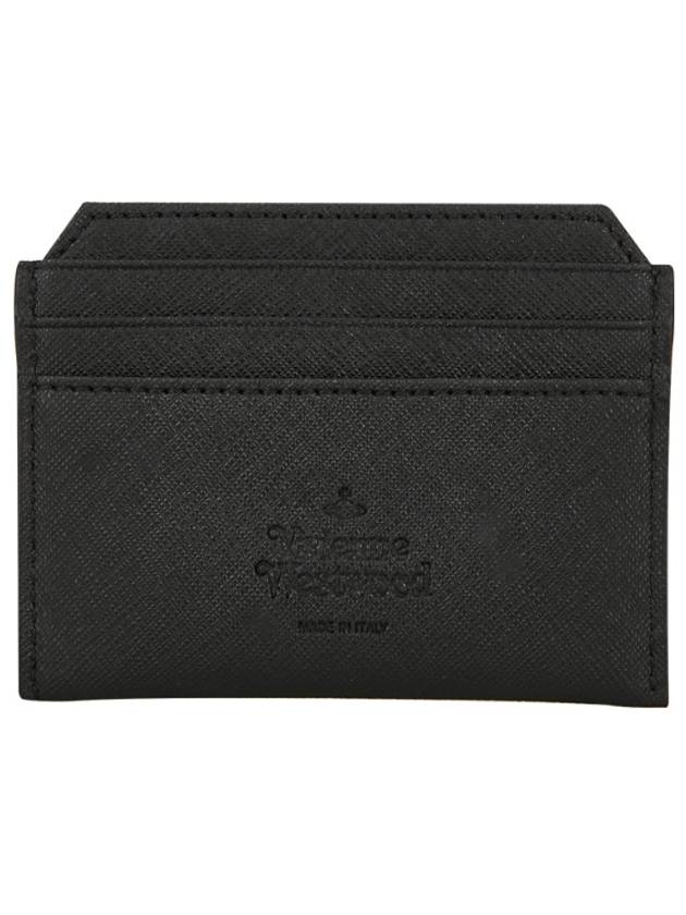 Logo Leather Credit Card Wallet Black - VIVIENNE WESTWOOD - BALAAN 3