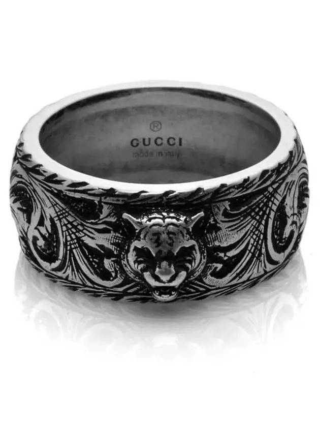 Feline Head Ring Silver YBC433571001 - GUCCI - BALAAN 4