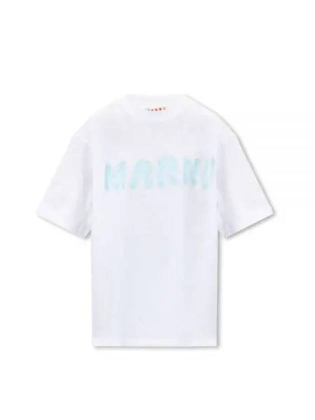 Logo Lettering Boxy Fit Short Sleeve T-Shirt White - MARNI - BALAAN 2