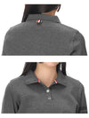 Double Face 4 Bar Polo Knit Top Dark Gray - THOM BROWNE - BALAAN.