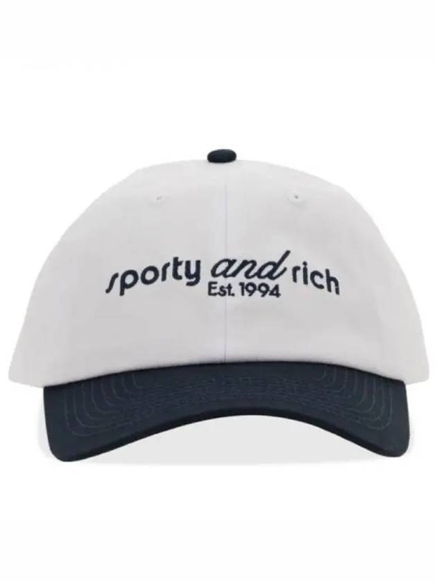 Tank logo embroidered two tone ball cap white navy ACAW2318WH 1216429 - SPORTY & RICH - BALAAN 1