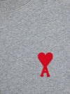 Men's heart logo round semi-over short sleeve t-shirt gray UTS004 726 0501 - AMI - BALAAN 4