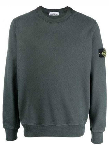 Wappen Patch Crew Neck Sweatshirt Dark Green - STONE ISLAND - BALAAN 1