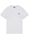 Organic Cotton Short Sleeve T-Shirt White - STONE ISLAND - BALAAN 3