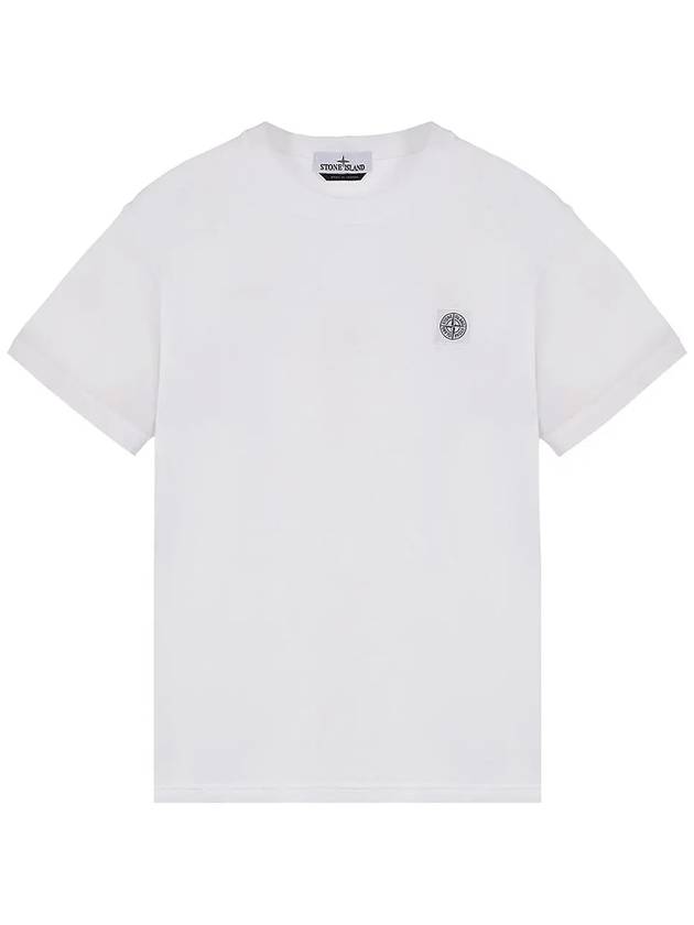 Organic Cotton Short Sleeve T-Shirt White - STONE ISLAND - BALAAN 3