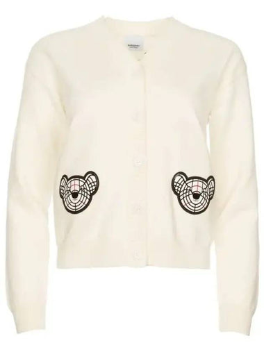 Kids Thomas Bear Knit Cardigan Ivory - BURBERRY - BALAAN 1