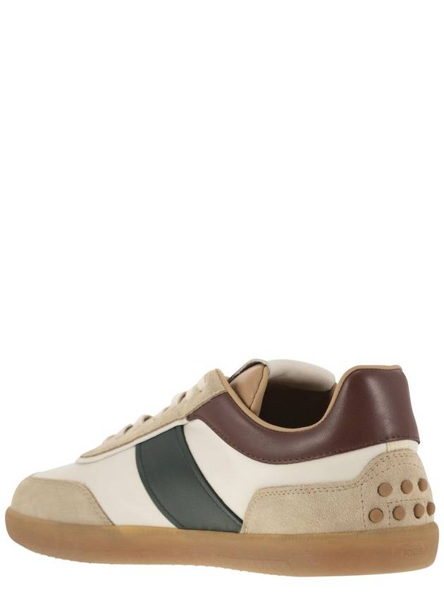 Tricolor Embossed Logo Low-Top Sneakers Brown Beige - TOD'S - BALAAN 4