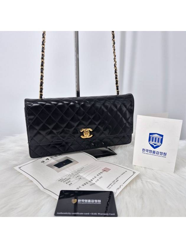 Patent chain cross bag black - CHANEL - BALAAN 3