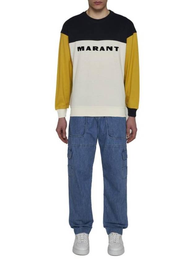 Afton Logo Cotton Sweatshirt Yellow - ISABEL MARANT - BALAAN 3