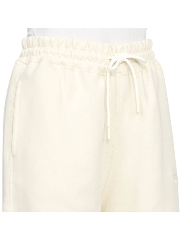 Logo Embroidered Track Shorts Beige - GANNI - BALAAN.