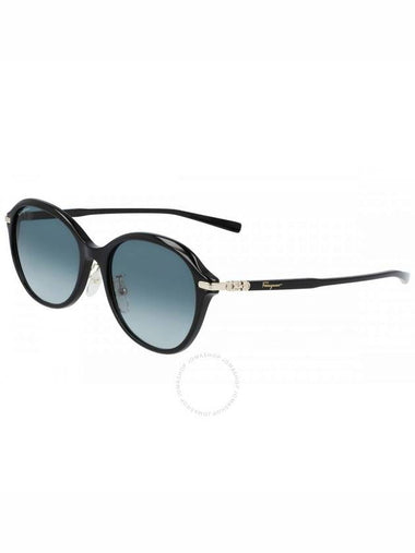 Salvatore Ferragamo Blue Gradient Oval Ladies Sunglasses SF1002SA 001 56 - SALVATORE FERRAGAMO - BALAAN 1