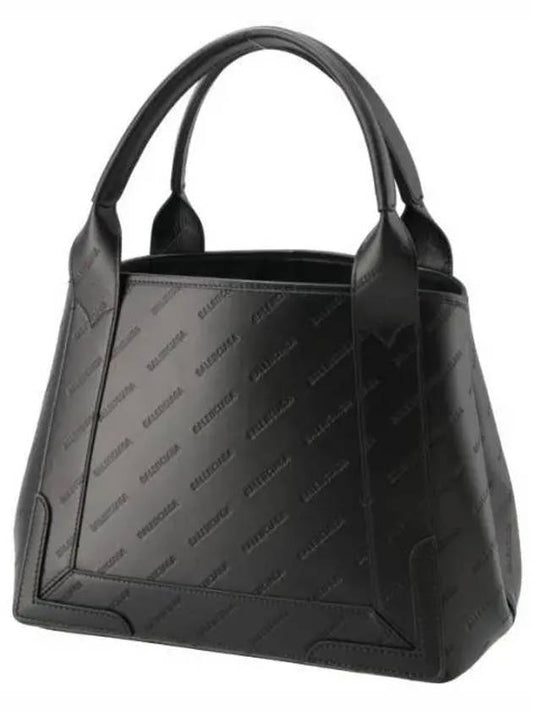 Navy XS Embossed Logo Tote Bag Black - BALENCIAGA - BALAAN 2