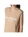 Gold button logo print cotton top XF1EB005 BB02 - BALMAIN - BALAAN 5