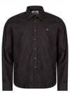 Embroidered Logo Big Collar Cotton Long Sleeve Shirt Black - VIVIENNE WESTWOOD - BALAAN 2