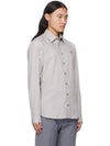 Men's Embroidered ORB Long Sleeve Shirt Grey - VIVIENNE WESTWOOD - BALAAN 3