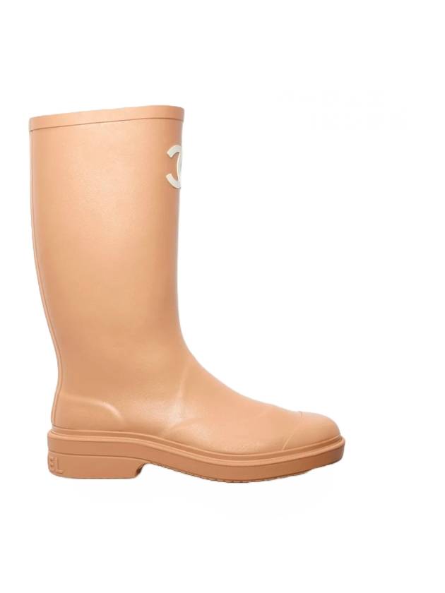 CC logo cowchalk rain boots beige - CHANEL - BALAAN 1