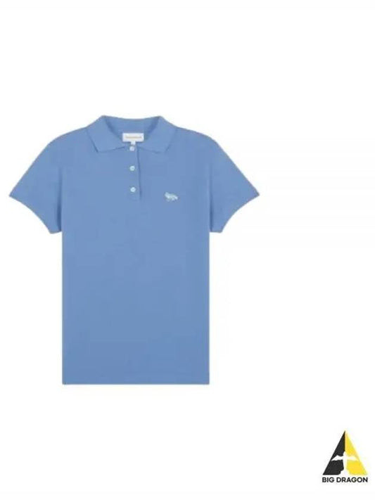 Baby Fox Patch Regular Polo Shirt Blue - MAISON KITSUNE - BALAAN 2