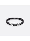 CD Icon Braided Leather Bracelet Black - DIOR - BALAAN 2