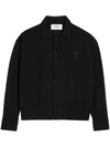 De Coeur Logo Wool Cardigan Black - AMI - BALAAN 1