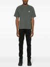 Compass Patch Regular Fit Cotton Short Sleeve T-Shirt Dark Green - STONE ISLAND - BALAAN 3