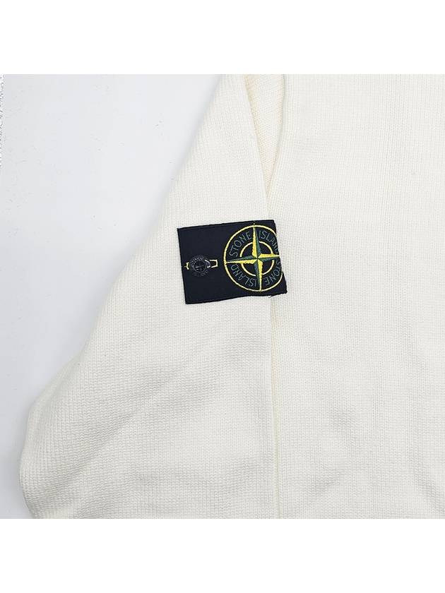 Round Neck Wappen Organic Knit Top White - STONE ISLAND - BALAAN 4