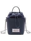 5AC Number Logo Texture Leather Bucket Bag Blue - MAISON MARGIELA - BALAAN 2