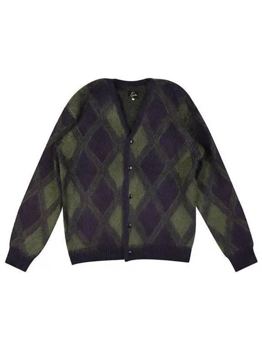 NS278 PURPLE argyle mohair cardigan　 998480 - NEEDLES - BALAAN 1