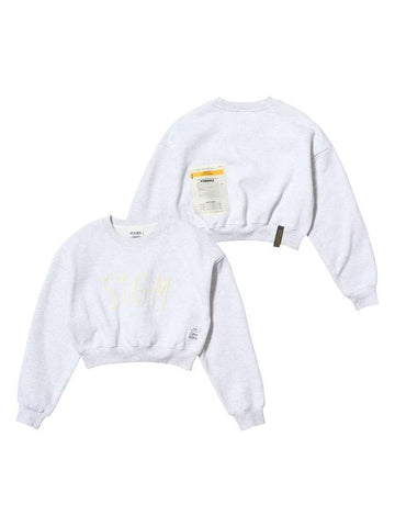 STGM CROPED CREWNECK FEMALE WHITE MELANGE - STIGMA - BALAAN 1